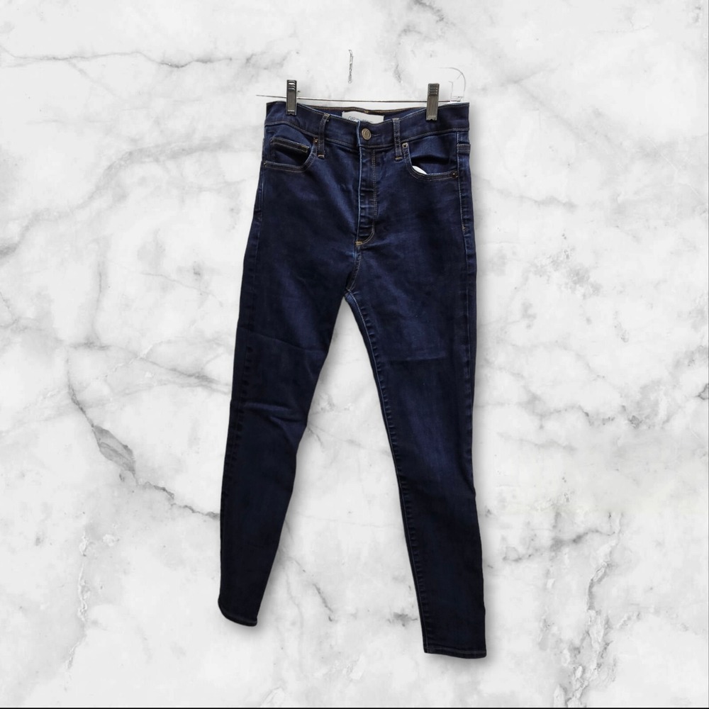 GAP True Skinny Super High Rise Dark Wash Blue Denim Jeans Women's Size 28 R